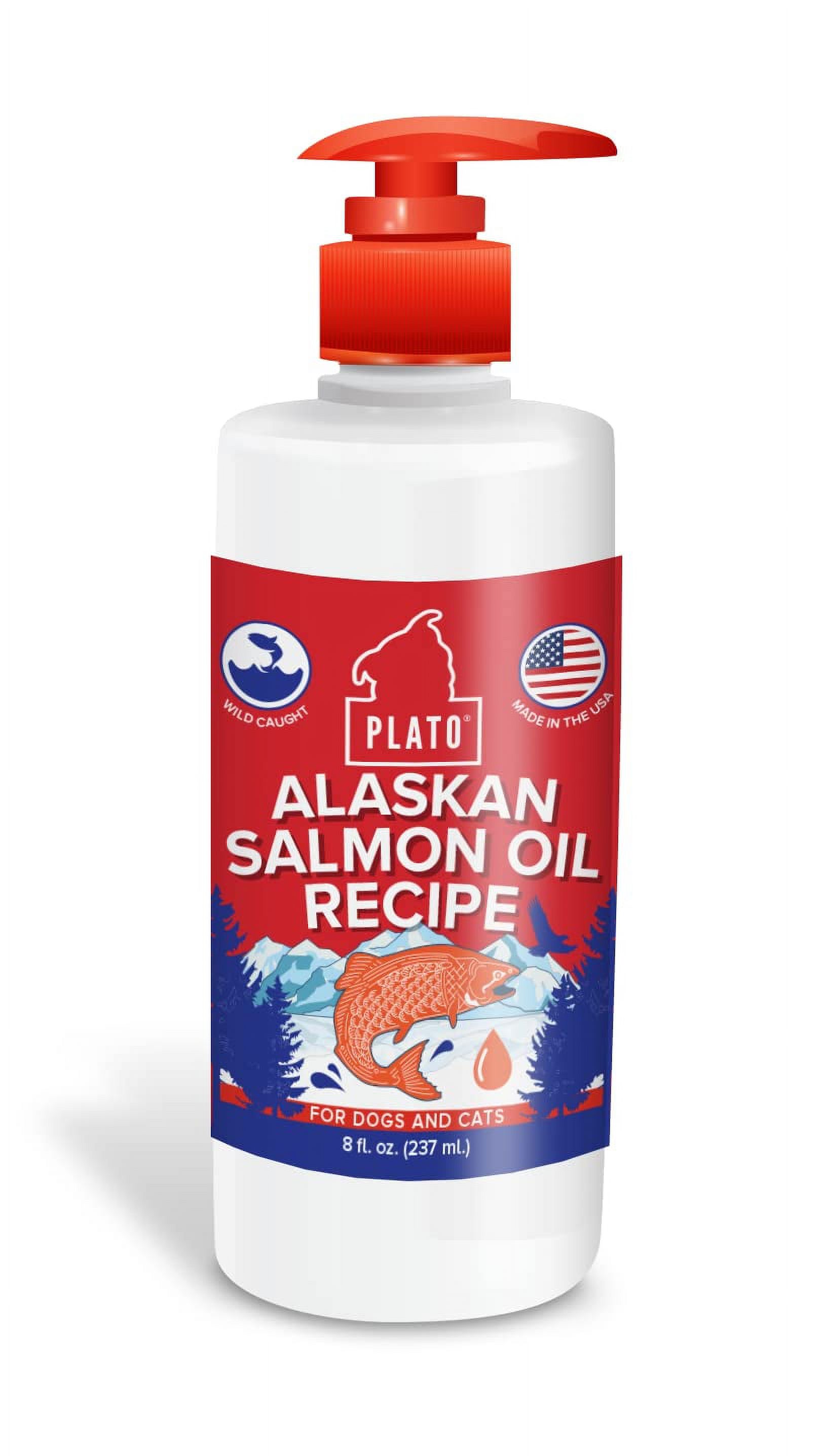 PLATO Wild Alaskan Salmon Oil HYZ01 Kibble Topper Boost Dog Food with