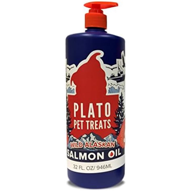 PLATO Wild Alaskan Salmon Oil Kibble Topper Boost Dog Food with Omega