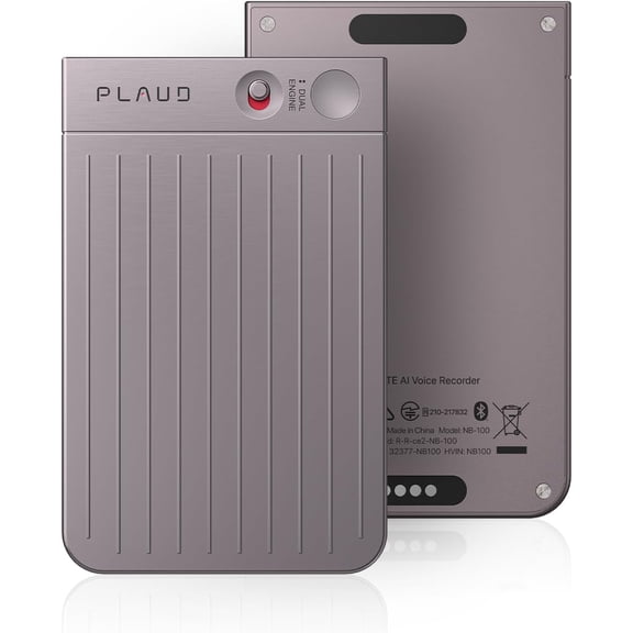 Open Box PLAUD AI Voice Recorder, 64GB Memory, App Control, Supports 112 Languages, Audio Recorder for Lectures & Meetings