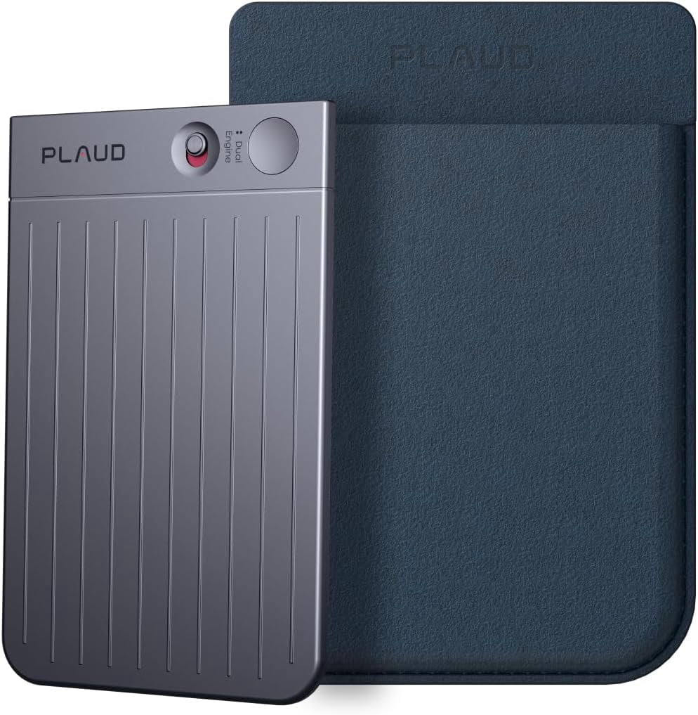 PLAUD NOTE AI Voice Recorder, App Control, Transcribe & Summarize, 112 Languages, Audio Recorder for Lecture/Meeting/Call, 30H Continious Record, 30g
