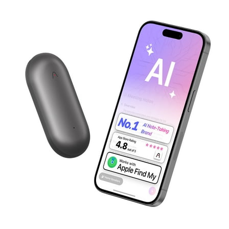 PLAUD NotePin AI Voice Recorder, App Control, Transcribe & Summarize, 112 Languages, 64GB Memory, Audio Recorder for Lectures/Meetings, 20H Record, 23g