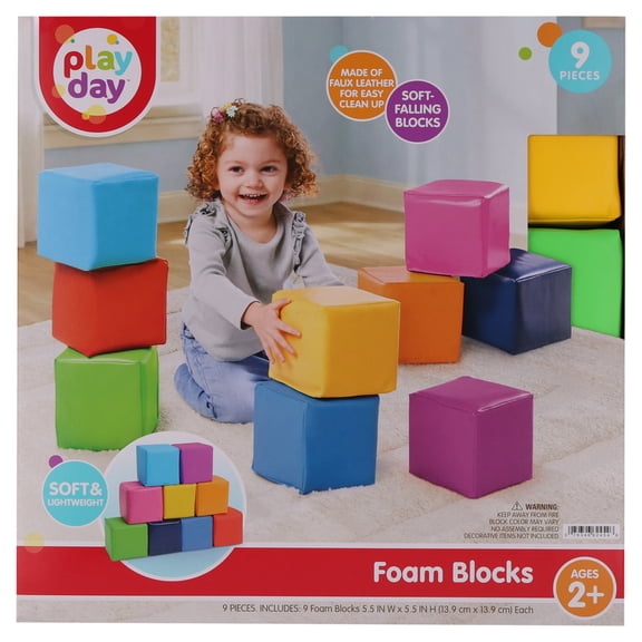 Play Day Foam Blocks, 9 Pieces