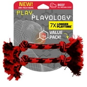 Play by Playology | Dri-Tech Rope Dog Toy 2-Pack for Small Dogs, Beef Scented