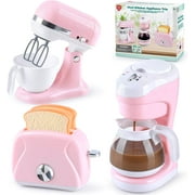 PLAY Kitchen Appliance Toy Set Pretend Kitchen Playset Including Blender, Toaster & Coffee Maker