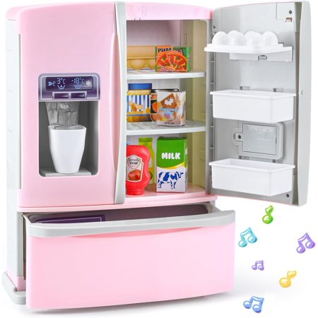 PLAY Kitchen Appliances Toys Set, Pretend Play Kids Kitchen Playset with Coffee Maker, Toy Blender and Play Foods, with Realistic Lights and Sounds, Play Kitchen Accessories Gift for Toddler Ages 3+