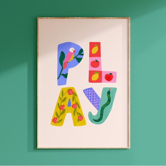 PLAY Modern Room Wall Decor, Unframed Paper Poster 11x14in