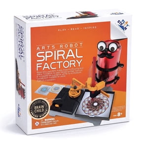 PLAYSTEAM Spiral Factory Doodle Robot Art Machine, DIY STEM Drawing Toy for Kids Ages 8+