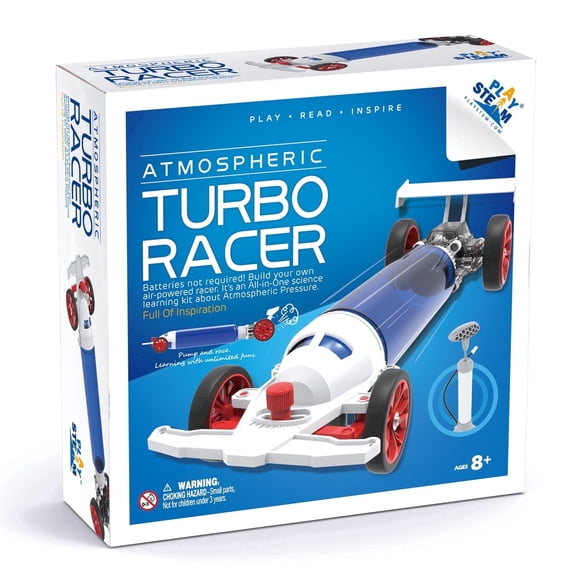 PLAY STEM TURBO RACER Air Powered Car Toy – Includes Pump, STEM Racing Toy for Kids Ages 8+