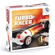 PLAYSTEM Turbo Racer Air Powered Car Toy with Pump, STEM Educational Race Car Kit for Kids Ages 8-12, Red Flame Design, No Batteries Required
