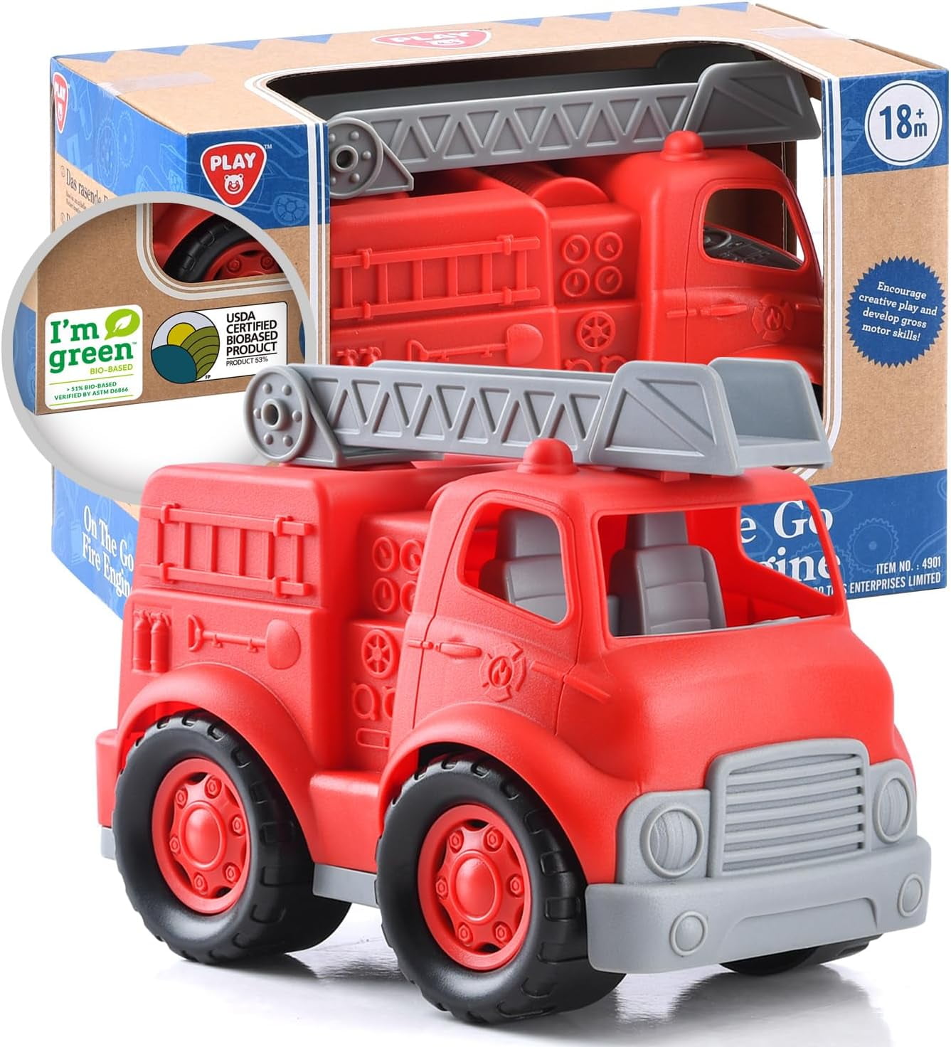 PLAY Toddler Toy Car Fire Truck Pretend Play Vehicles Playset for Kids