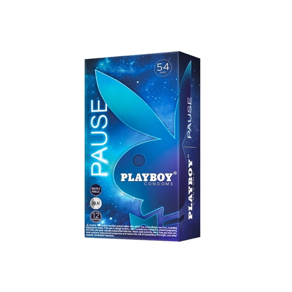 PLAYBOY PAUSE Condoms – Delay Condoms for Longer Lasting Performance, Premium Lubricated Latex, Triple Tested Protection, 12 Count