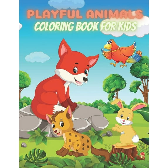 PLAYFUL ANIMALS - Coloring Book For Kids (Paperback)