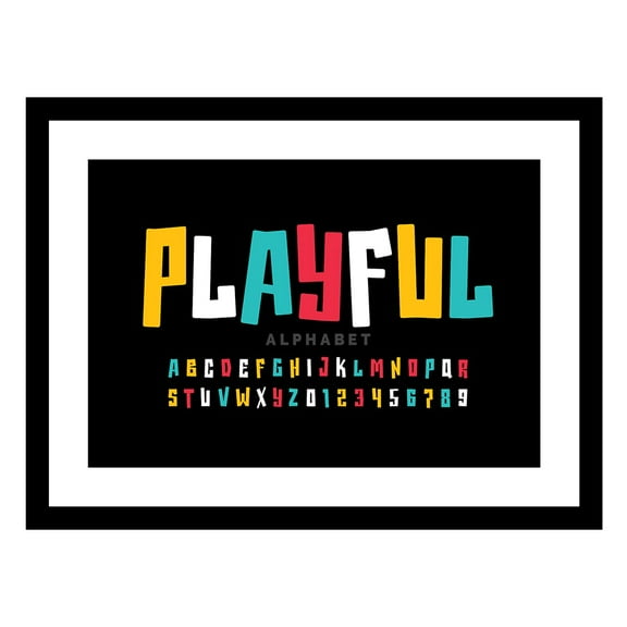 PLAYFUL COLORFUL ALPHABET Framed Print