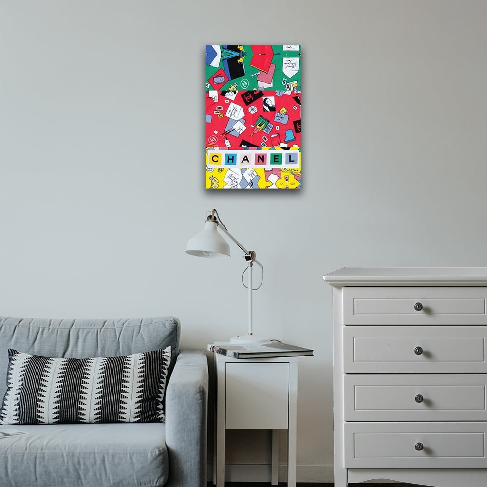 PLAYFUL COLORFUL FASHION DESIGN - 14"x14" Canvas Artwork 16 x 20