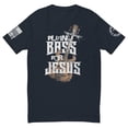 thumbnail image 1 of PLAYING BASS FOR JESUS Fitted mens T-shirt (Midnight Navy, L), 1 of 2