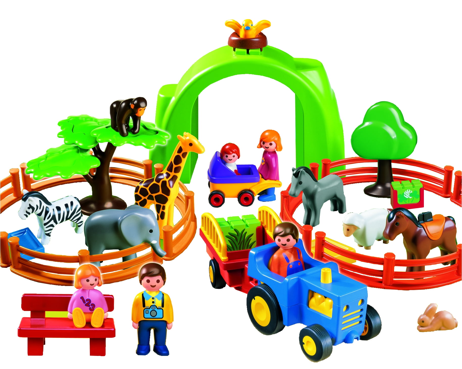 Playmobil 123 6754 pas cher, Coffret grand zoo
