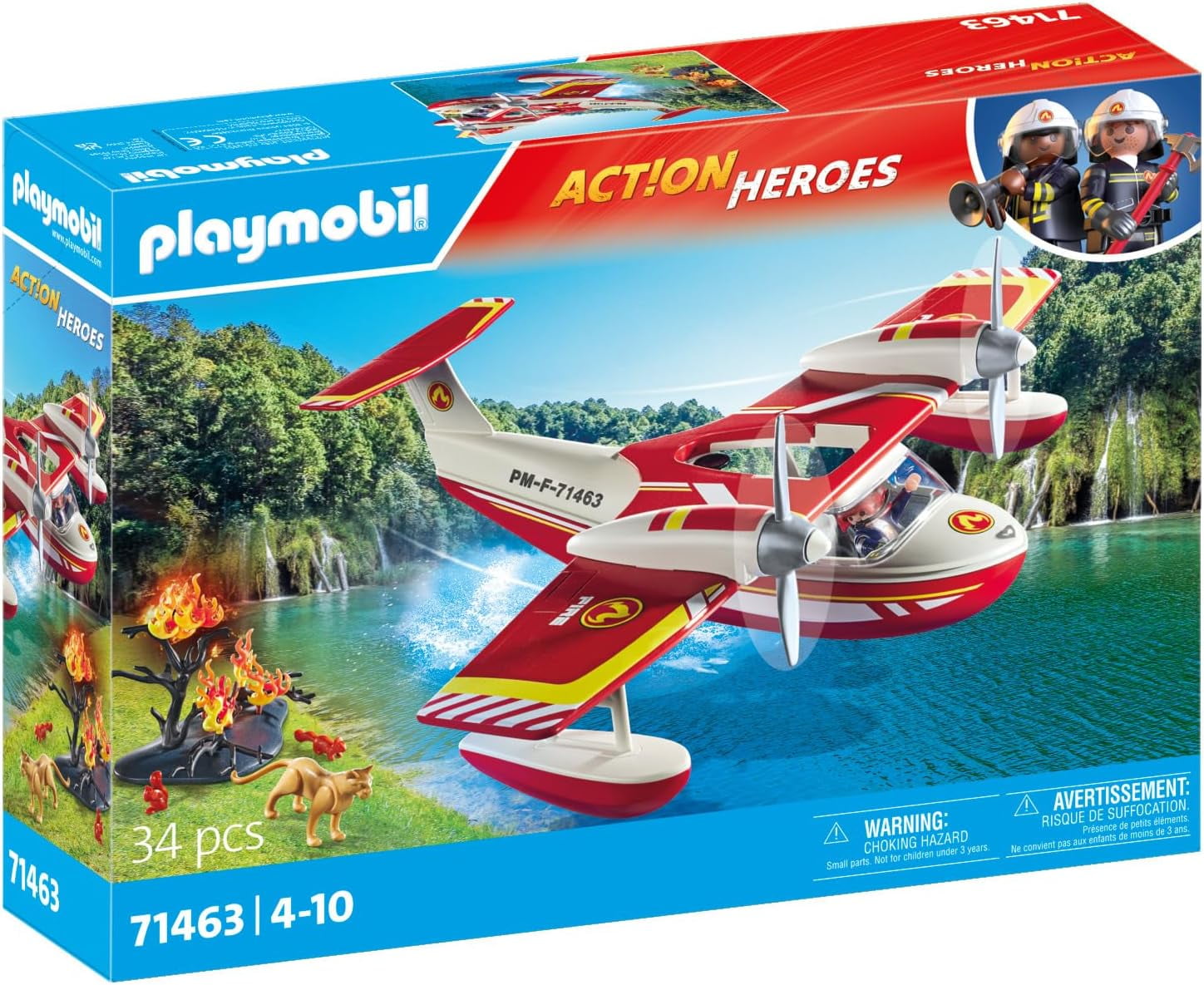 PLAYMOBIL #71463 Action Heros Firefighting Plane NEW! - Walmart.com