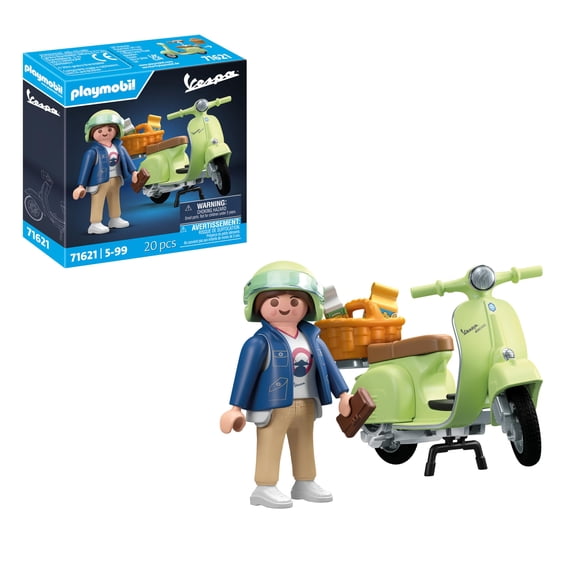 PLAYMOBIL Cars 71621 1969 Vespa 150 Sprint Veloce, Light Green, Faithfully reproduced Model for Collectors and Automotive Enthusiasts, Includes a Variety of Accessories and Saddles