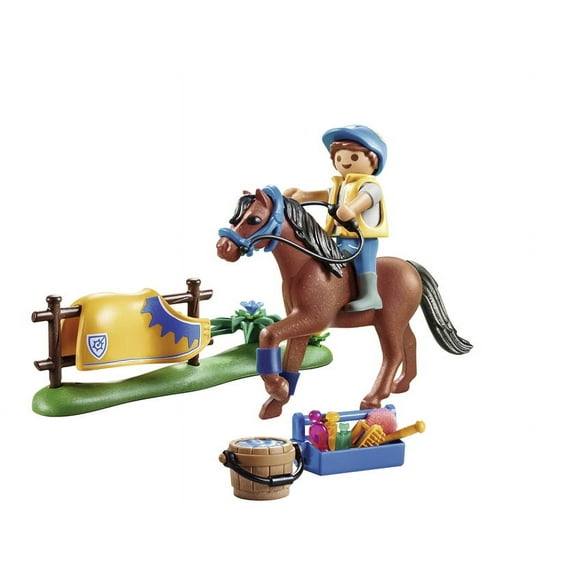 PLAYMOBIL Collectible Welsh Pony Action Figure Set, 25 Pieces