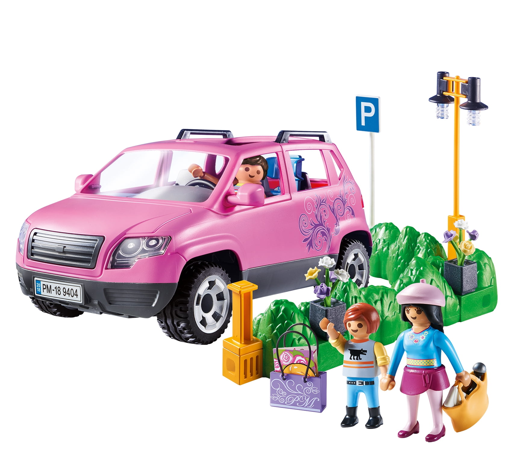 PLAYMOBIL Family with Parking Space Doll Playset - Walmart.com