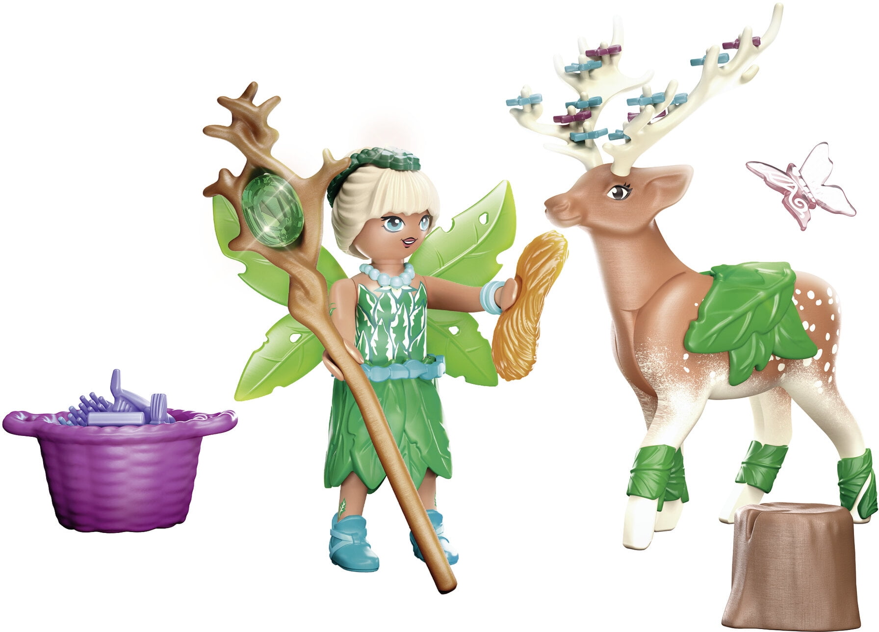 PLAYMOBIL Forest Fairy with Soul Animal Action Figure Set 39 Pieces Walmart