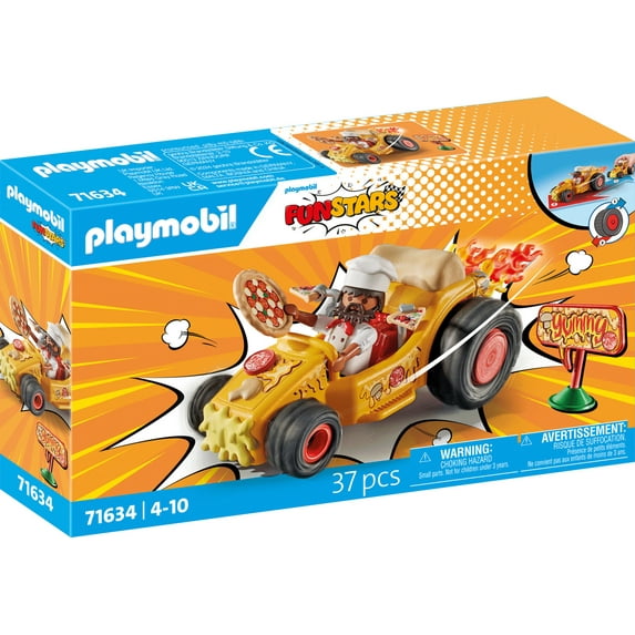 PLAYMOBIL Funstars 71634 Race pizza, kart met pullback-motor, dynamische speelset voor spannend