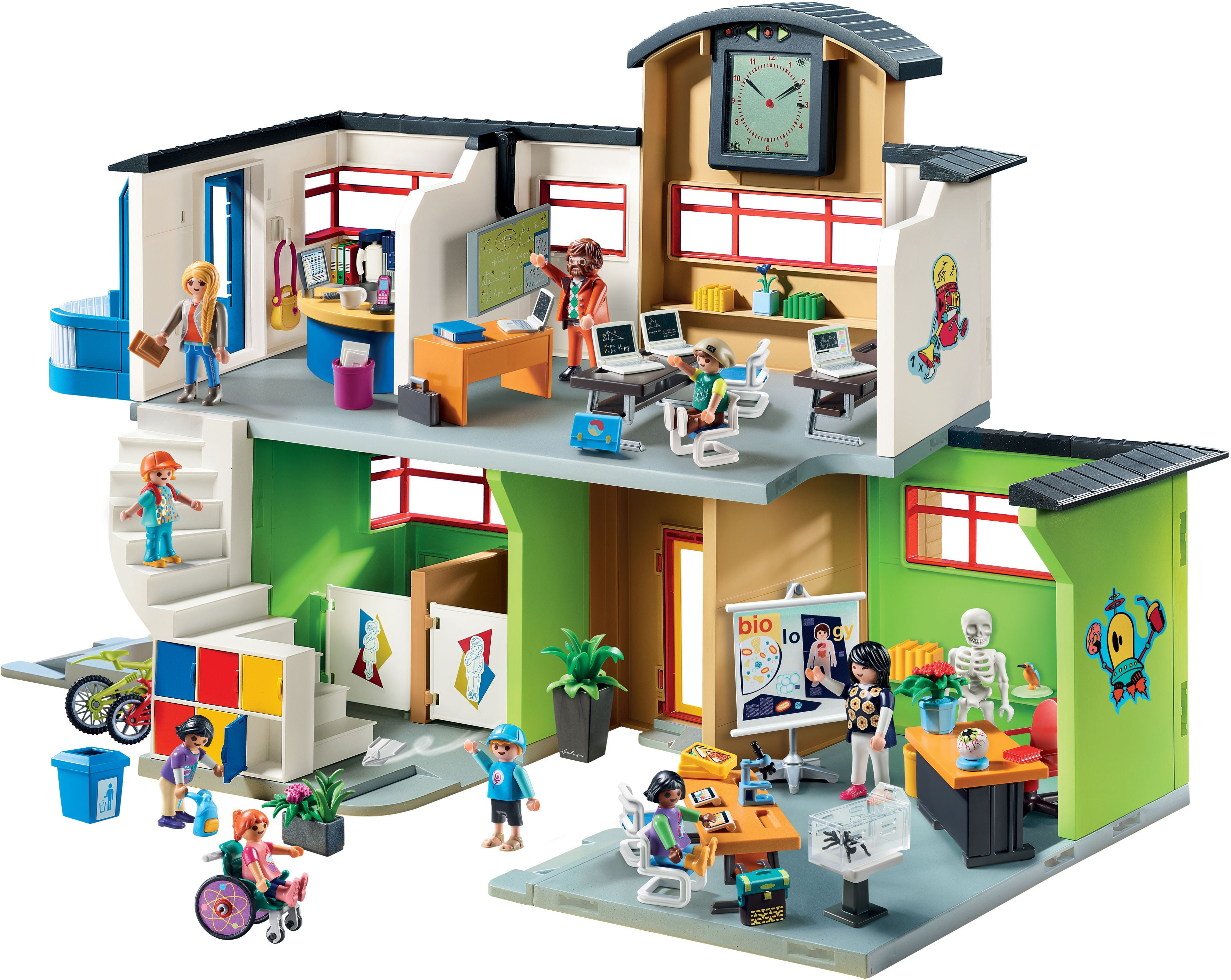 PLAYMOBIL Build & Play SCHOOL PLAYSET w/Lots of Extra Figures