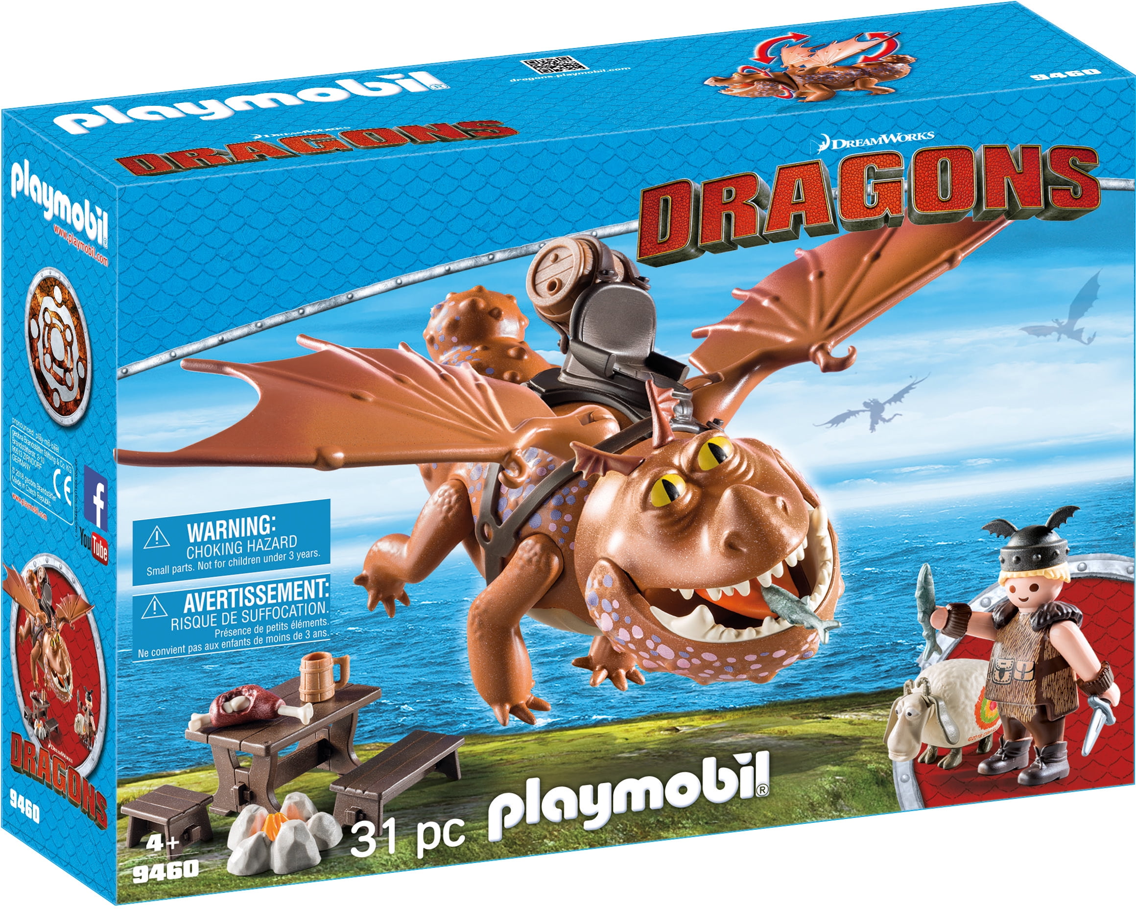 PLAYMOBIL How To Train Your Dragon Fishlegs and Meatlug Action
