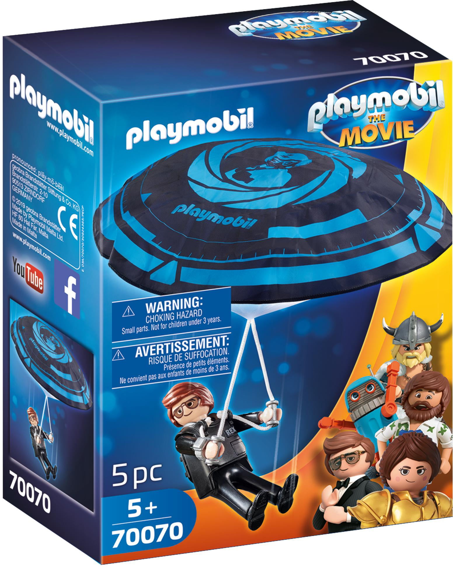 PLAYMOBIL THE MOVIE Rex Dasher with Parachute - Walmart.com