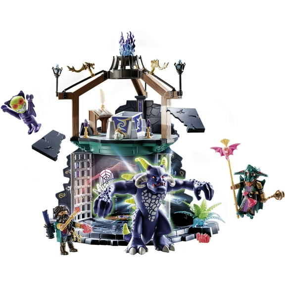 PLAYMOBIL Violet Vale Demon Lair Action Figures, Includes 2 Dark Magicians, Dungeon, and Accessories