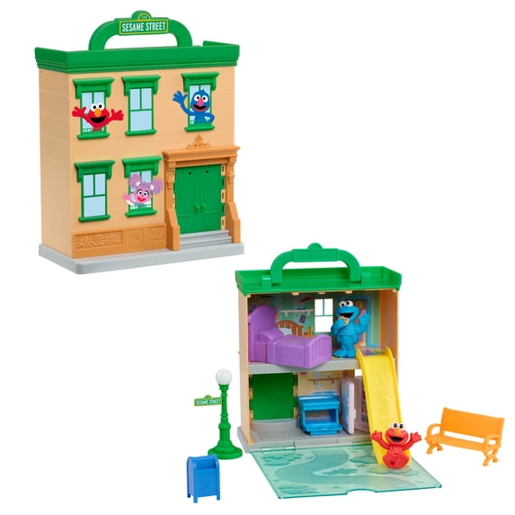 Sesame Street 123 Sesame Street Playset, 7 Accessories, Stow-and-Go Travel Toy, Walmart Exclusive, Ages 2+