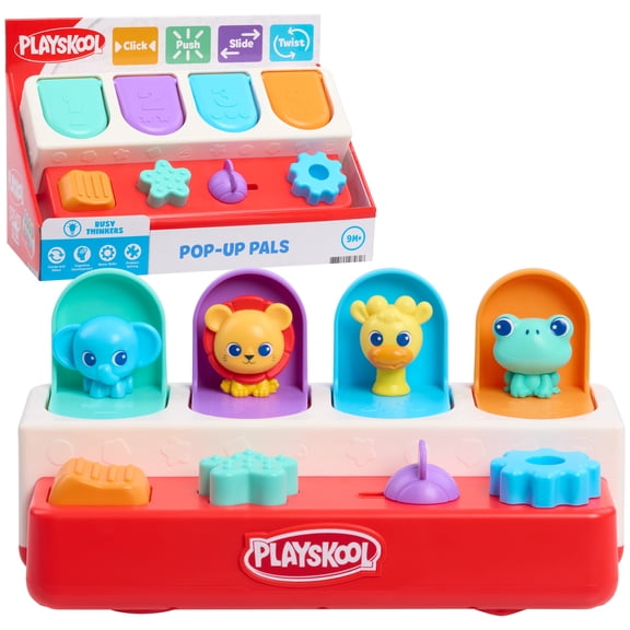 Playskool Pop-Up Pals, Busy Thinkers Learning Toy, Cause and Effect Pop-Up Toy, Ages 9 Months +