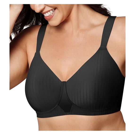 PLAYTEX Black Stripe Secrets Perfectly Smooth Wirefree Bra, US 38C, UK 38C, NWOT