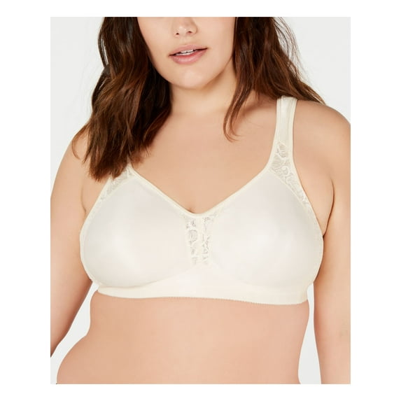 PLAYTEX Intimates White Polyester Adjustable Strap Full Coverage Bra 36DD