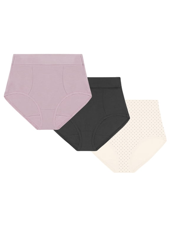 Women's Cotton Stretch Light Smoothing Underwear Brief, 3-Pack