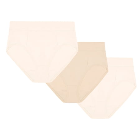 Playtex Women's Cotton Stretch Light Smoothing Underwear High-Leg Brief, 3-Pack