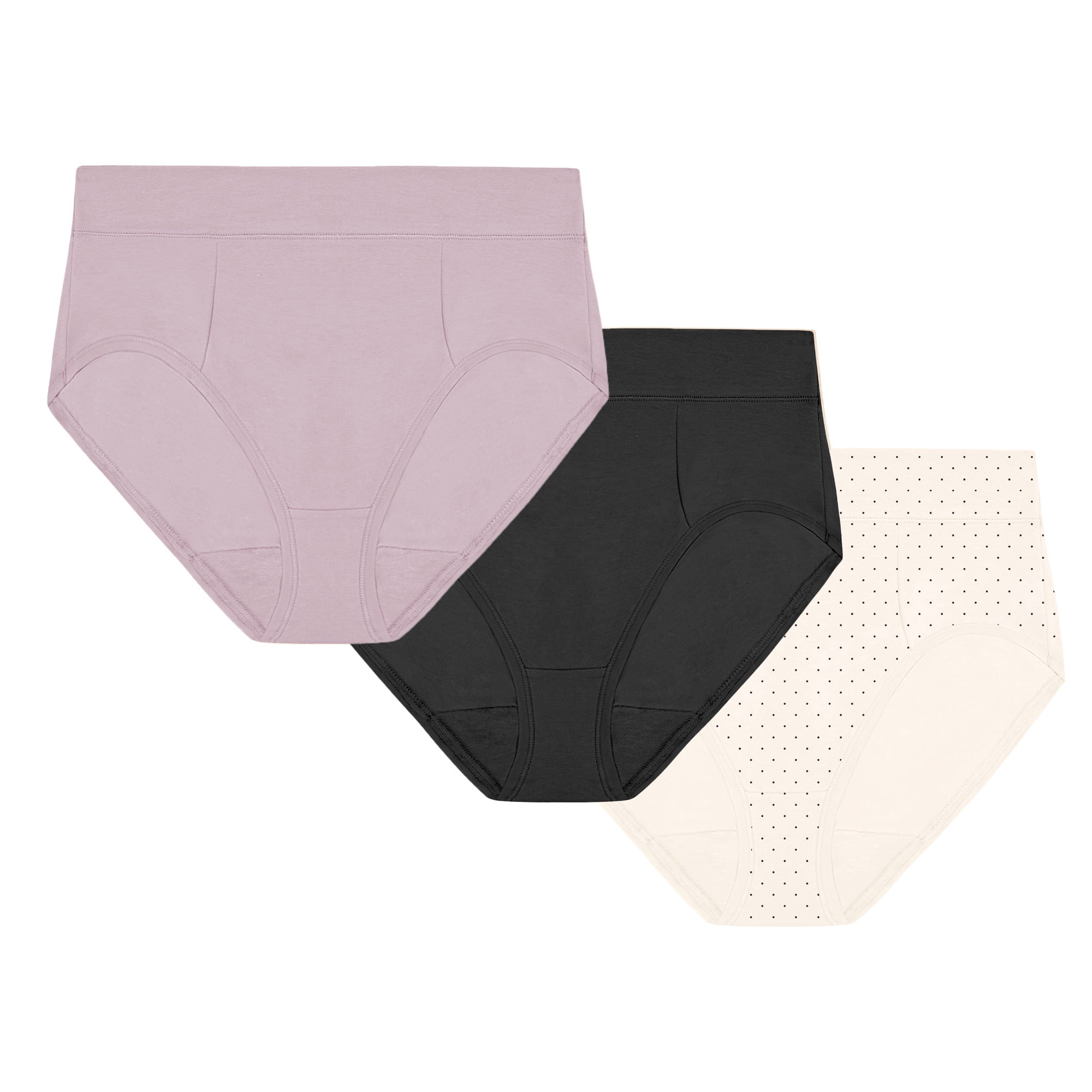 Playtex Women's Cotton Stretch Light Smoothing Underwear High-Leg Brief, 3-Pack
