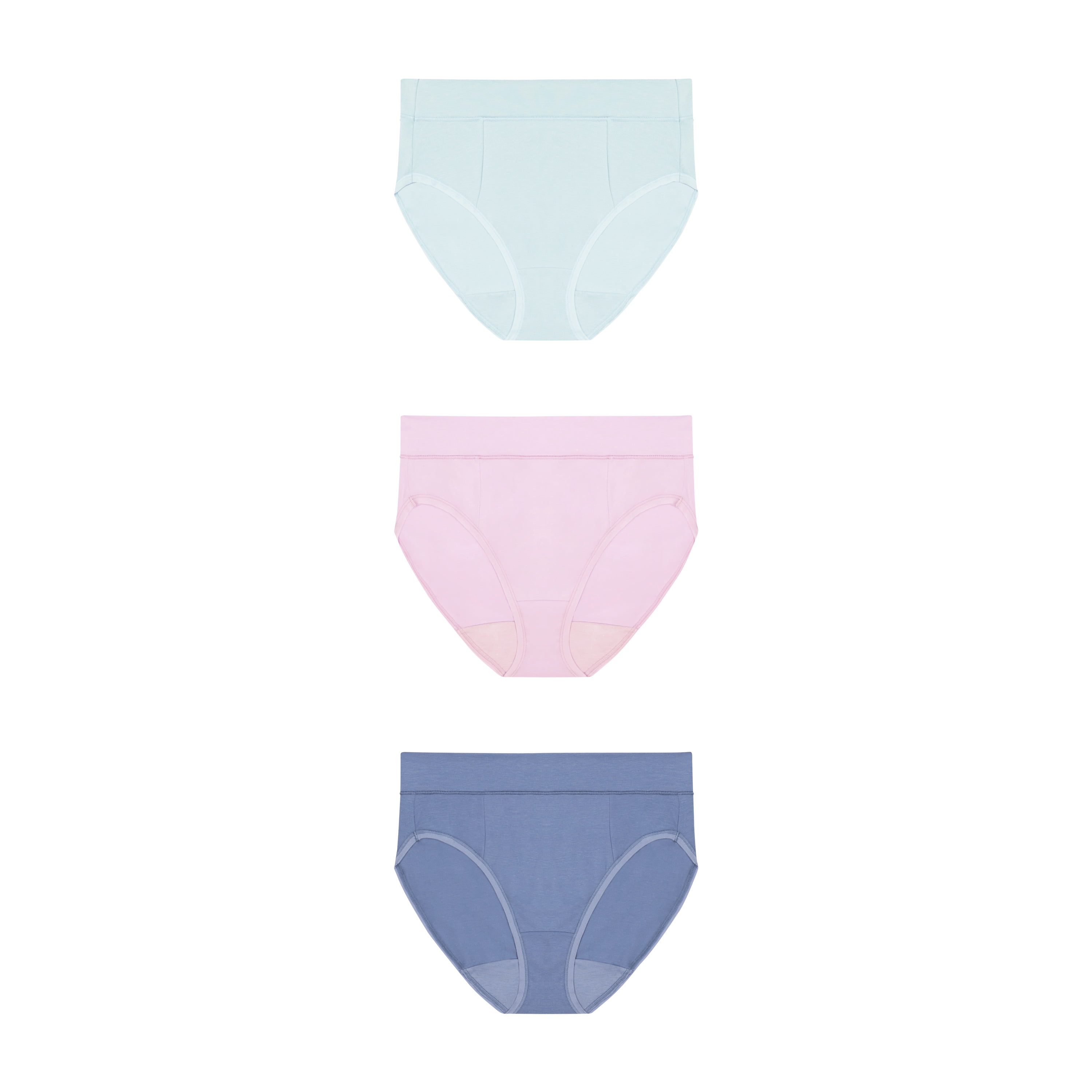 Playtex Women's Cotton Stretch Light Smoothing Underwear High-Leg Brief, 3-Pack