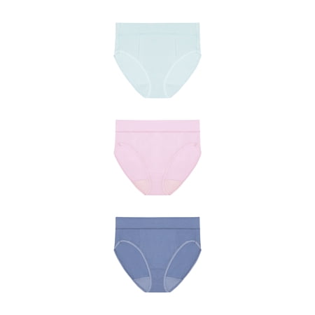 Playtex Women's Cotton Stretch Light Smoothing Underwear High-Leg Brief, 3-Pack