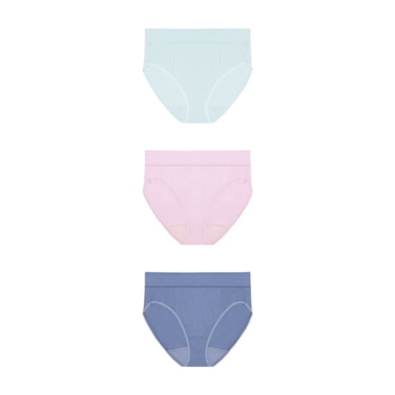 Playtex Women's Cotton Stretch Light Smoothing Underwear High-Leg Brief, 3-Pack