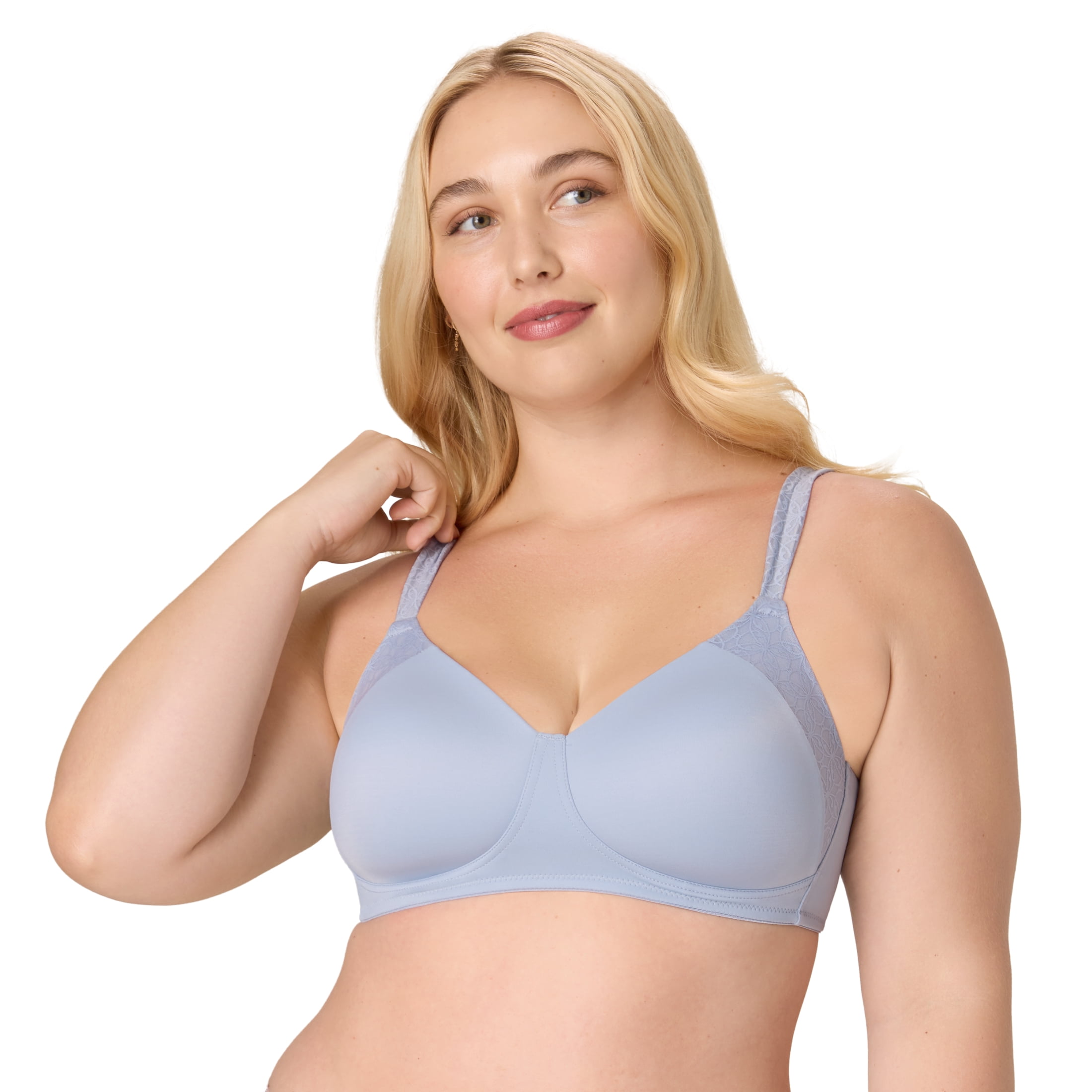 Playtex Women's Smoothing T-Shirt Wireless Bra, Moisture Wicking (Plus Sizes)