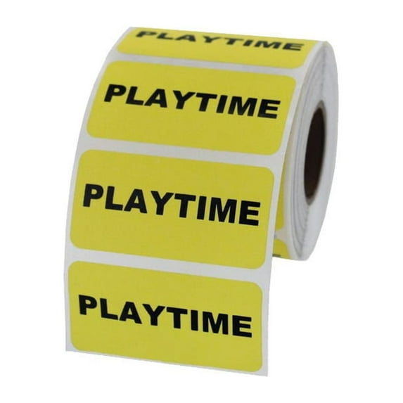PLAYTIME Rectangle Yellow Labels