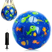 PLAYZAP Toddler Soccer Ball Size 3 - Dinosaur Soccer Ball for Kids - Training Backyard Lawn Outdoor Gifts for Boys Girls 3 4 5 6 7 8 Years Old