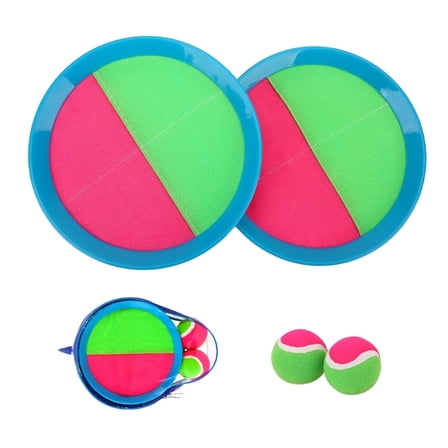 PLAYZAP Toss and Catch Ball Set - Outdoor Toys for Kids ages 3 4-8, Beach Toys Outside Yard Pool Lawn Games, Gifts for Boys Girls Adults Family - 2 Paddles 2 Sticky Balls(Upgraded)
