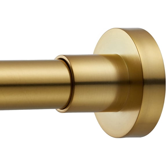 PLAZA Gold Shower Curtain Rod - Never Rust No Drill Non-Slip Spring Tension Shower Rod, 27-43 inches Metal Steel, Gold