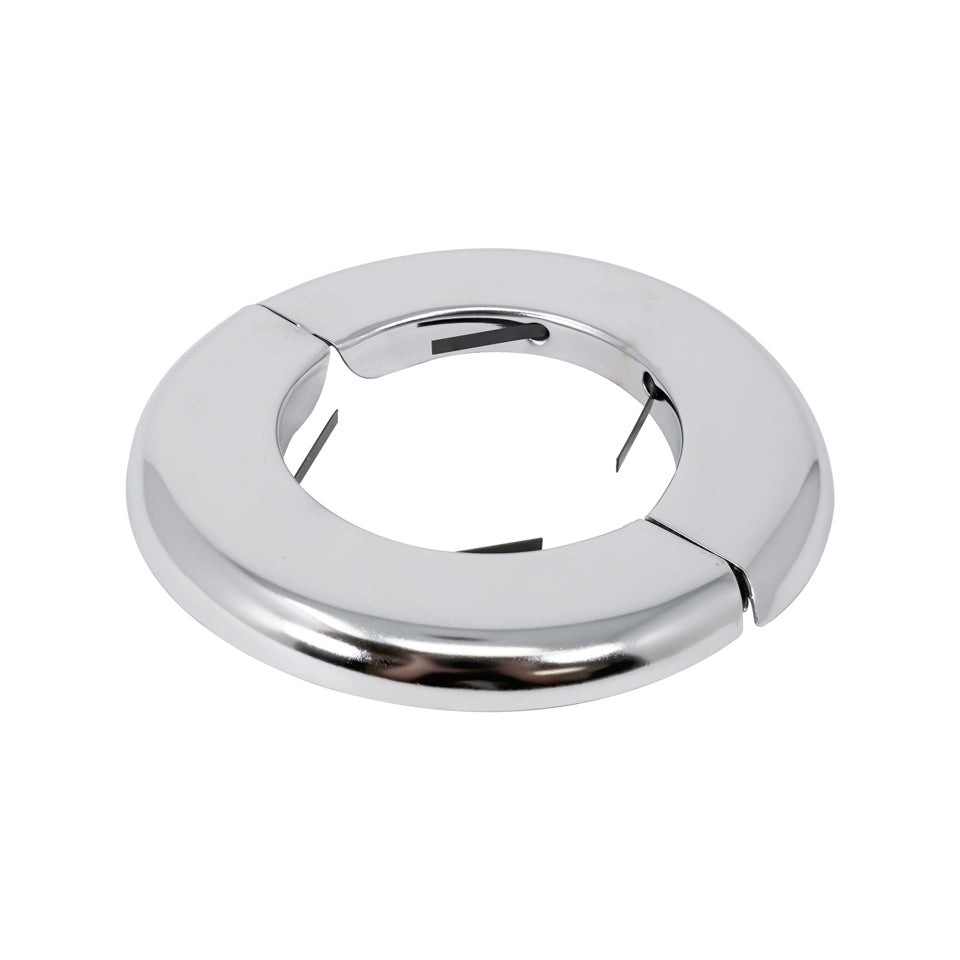 EvertechPRO 2-Inch IPS Chrome Plated Steel Escutcheon Plate With Springs – Split Flange For Floor & Ceiling Plumbing Cover – Durable, Universal Fit