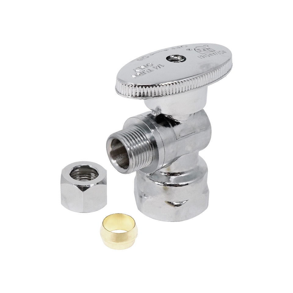 Chrome Plated Quarter-Turn Angle Supply Stop Valve