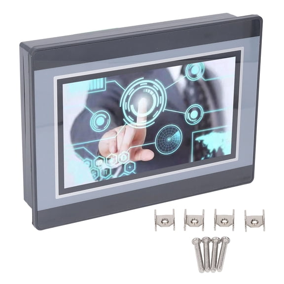 PLC Controller HMI PLC Control Board, DC24V 5A HMI PLC 7 Inch TFT LCD for Industrial Use