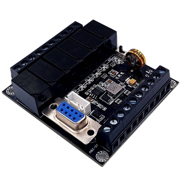PLC Industrial Control Board FX1N-14MR Relay Module Editable Controller,1 x Industrial control board,Black