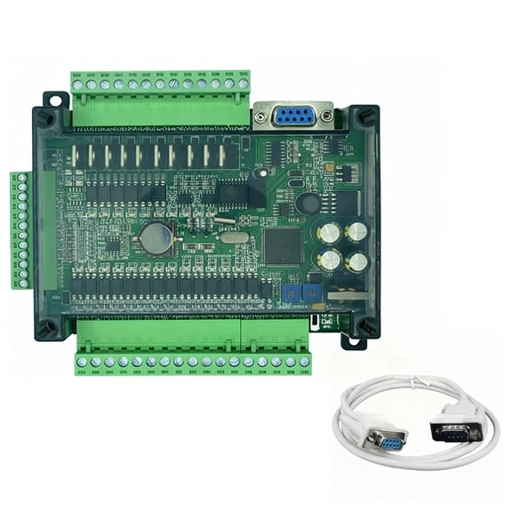 PLCs Controller Module FX3U 24MT With Cable 14 Input 10 Transistors Pulses Output Ladders Diagrams Programming For Machi